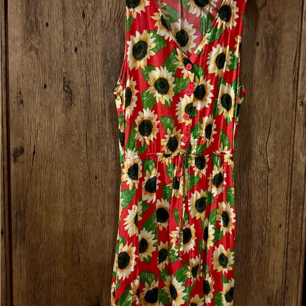 Mimi Chica Red Sunflower Midi Dress